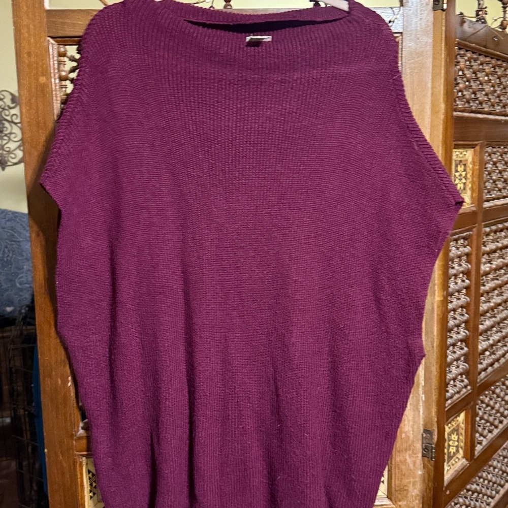 Chico's Rich Burgundy Knit poncho